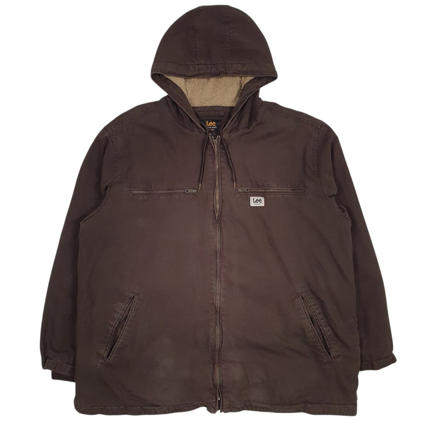 Mens Brown Lee Sherpa Lined  Coat