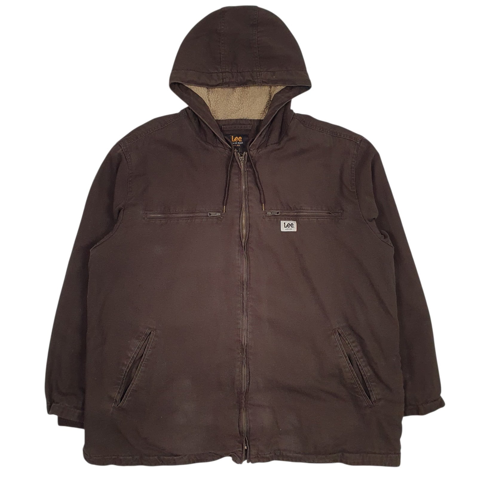 Mens Brown Lee Sherpa Lined  Coat