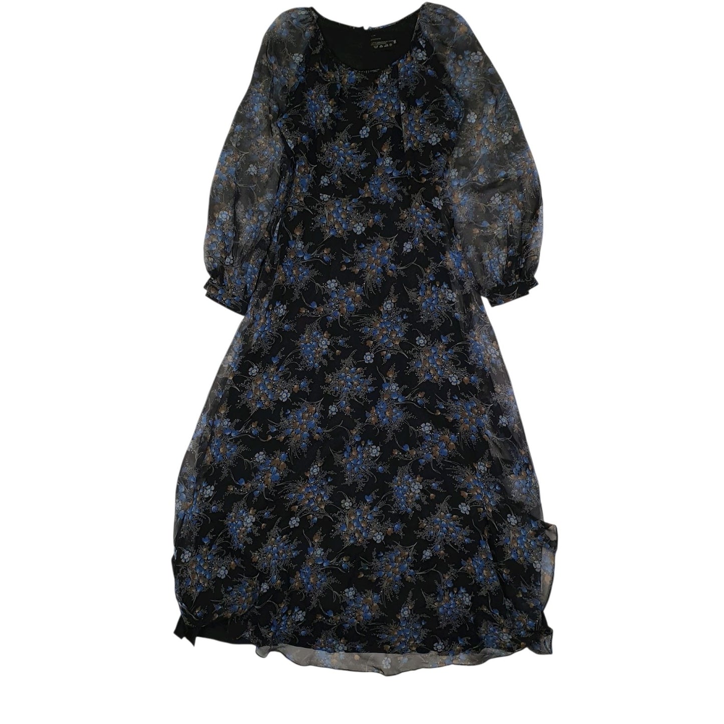 Womens Black Unbranded Evening Shear Long Sleeve Dress