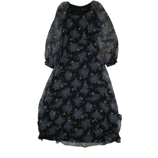 Womens Black Unbranded Evening Shear Long Sleeve Dress