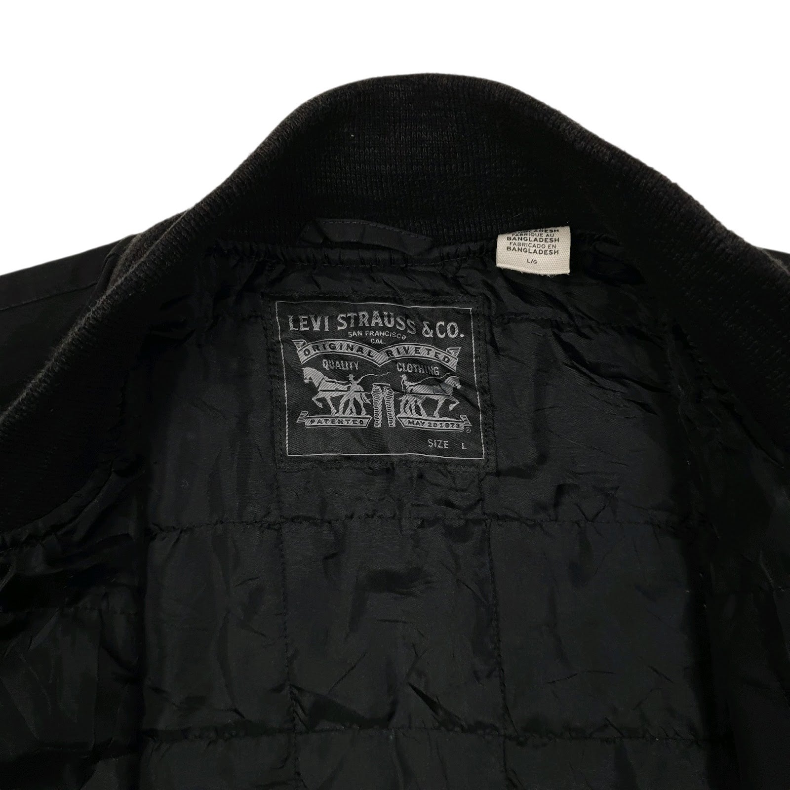 Mens Black Levis Windbreaker  Coat