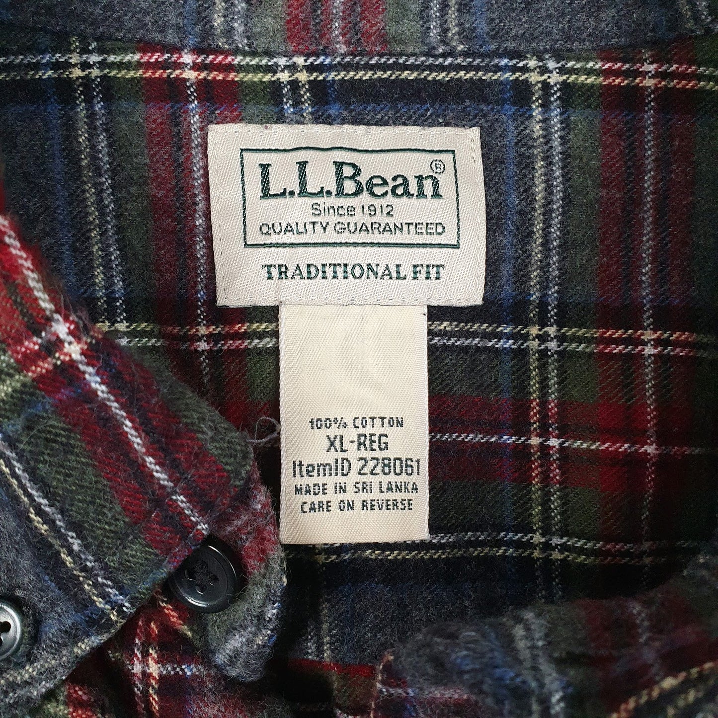Mens Grey L.L.Bean Flannel  Shirt