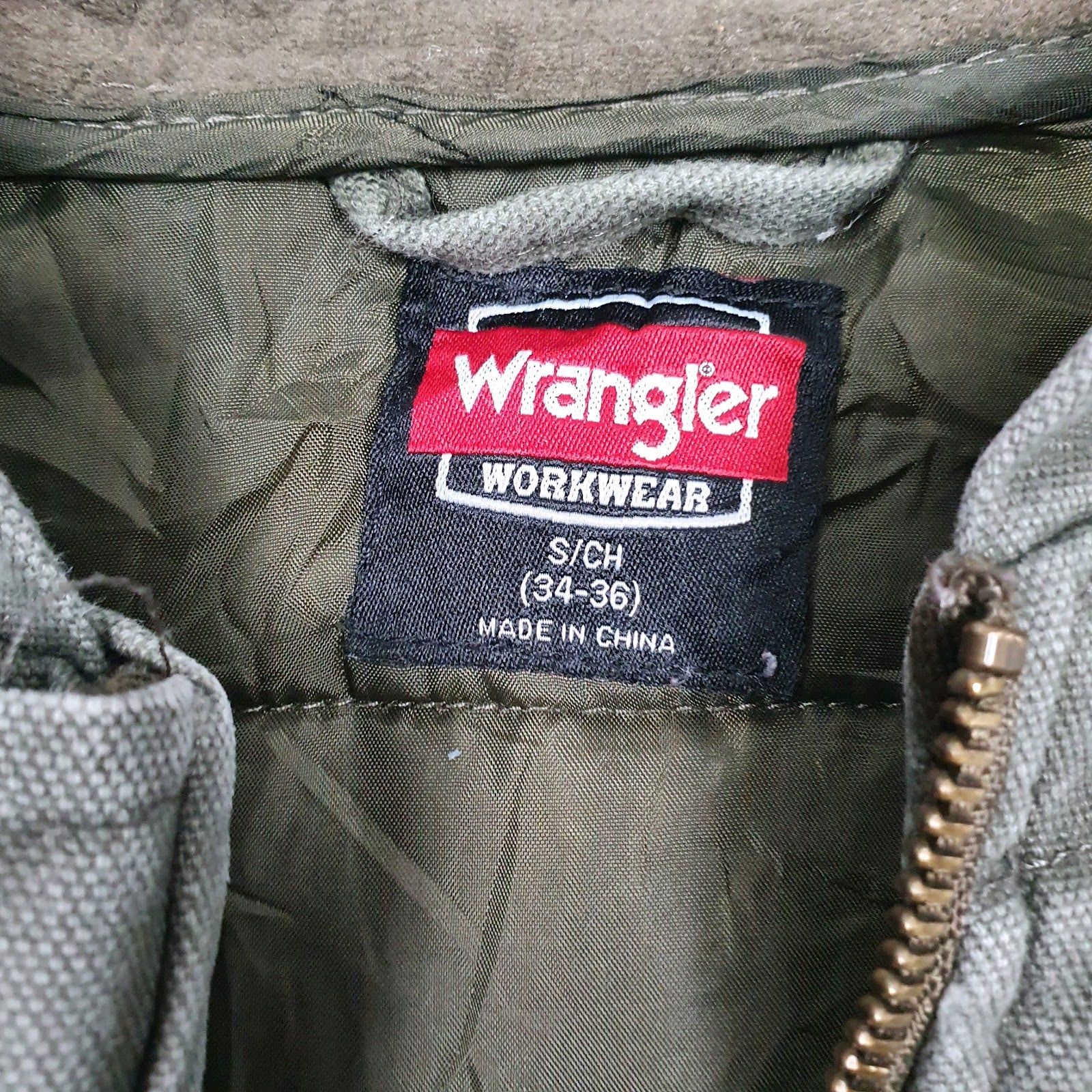 Mens Green Wrangler Workwear  Coat