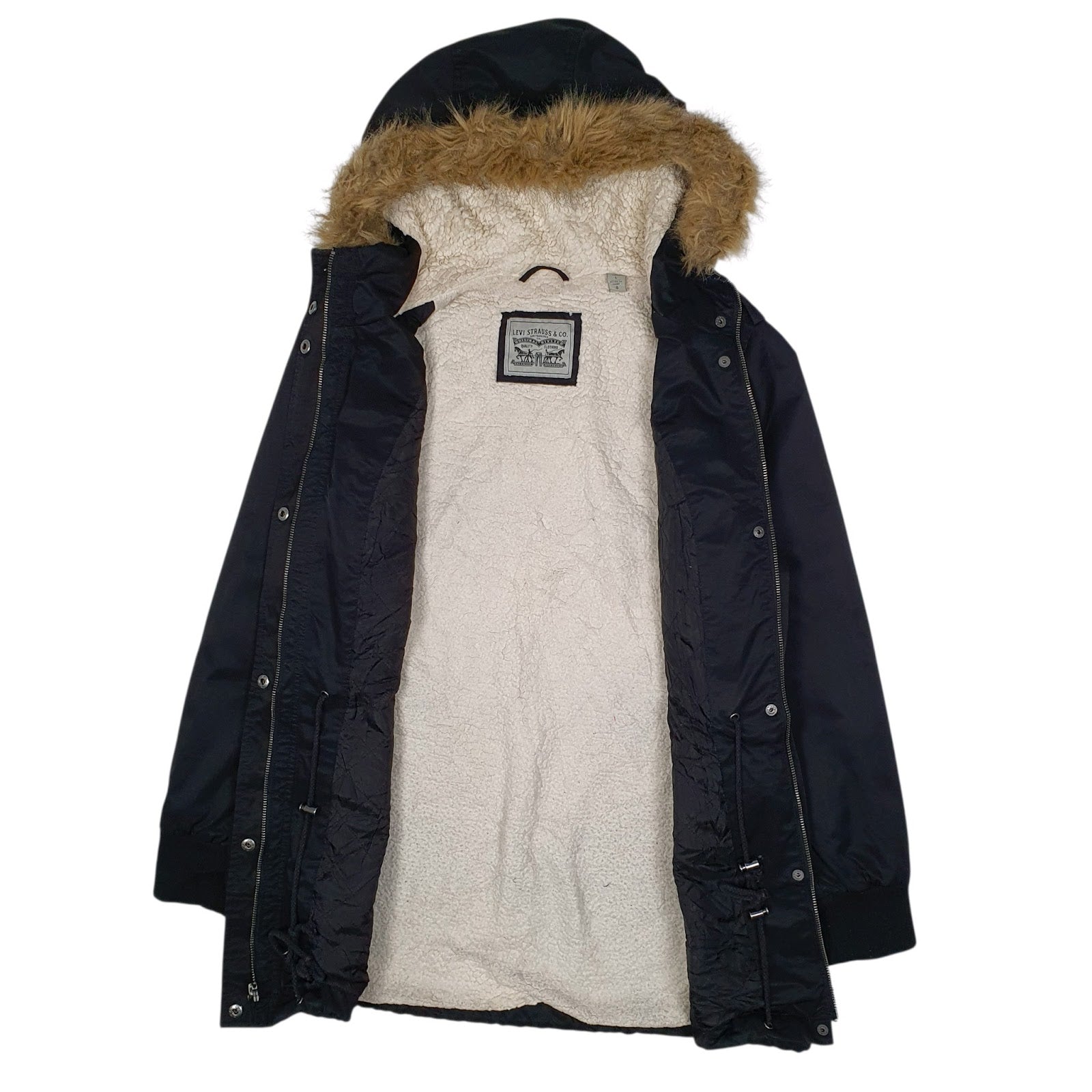 Mens Black Levis Sherpa Lined  Coat