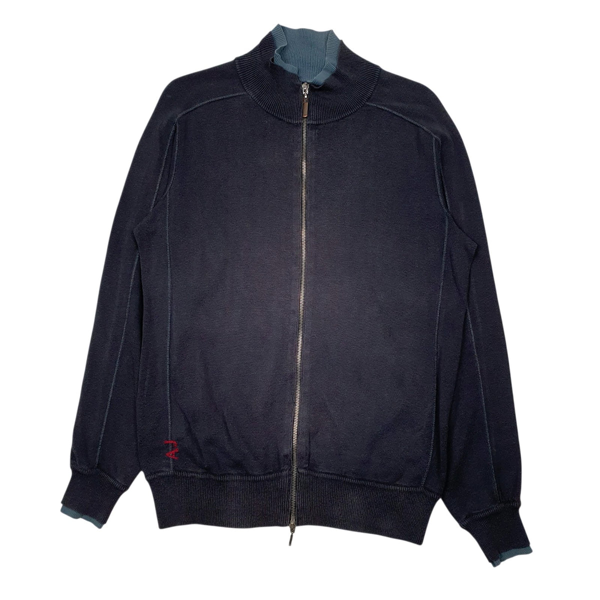Mens Navy Armani  Full Zip Jumper
