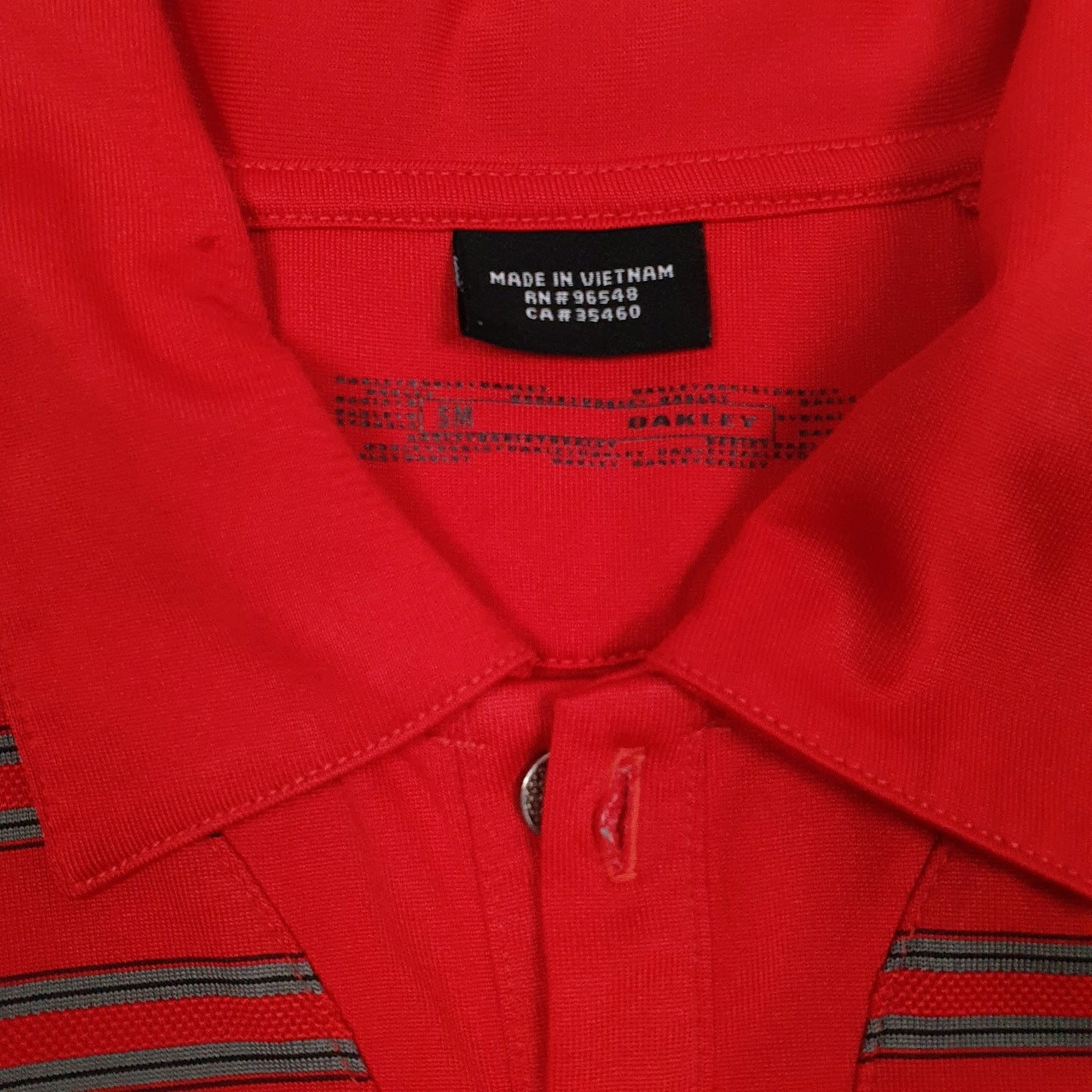 Mens Red Oakley Golf Hoodie Polo Shirt