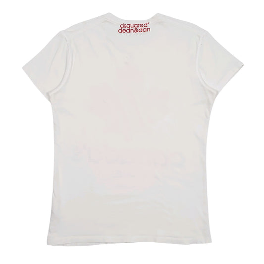 Mens White Dsquared2 Canada's Twins Made In Italy  T Shirt