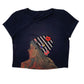 Womens Navy Unbranded  Short Sleeve T Shirt