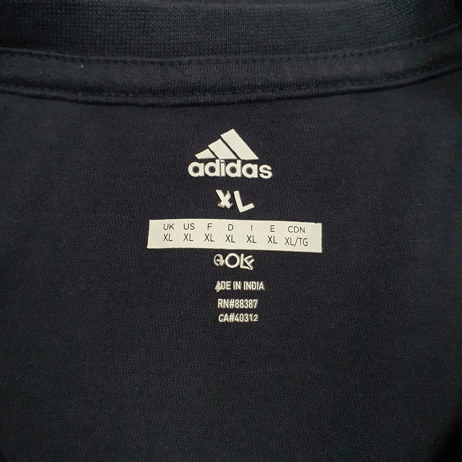 Mens Navy Adidas Golf  T Shirt