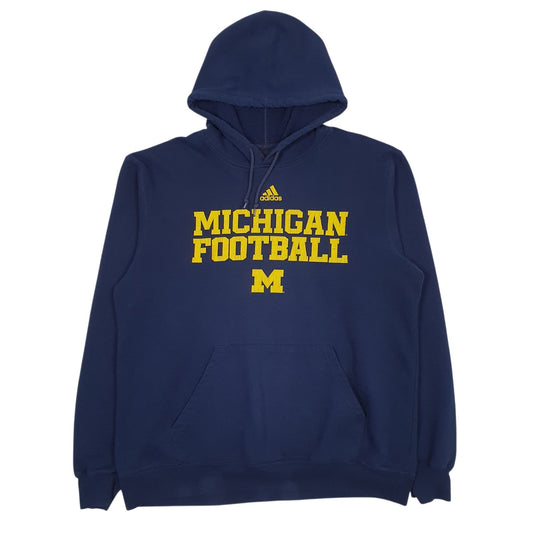 Mens Navy Adidas Michigan Football Hoodie Jumper