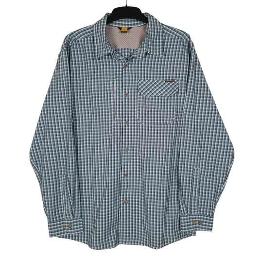 Mens Blue Eddie Bauer Walking Hiking Performance Long Sleeve Shirt