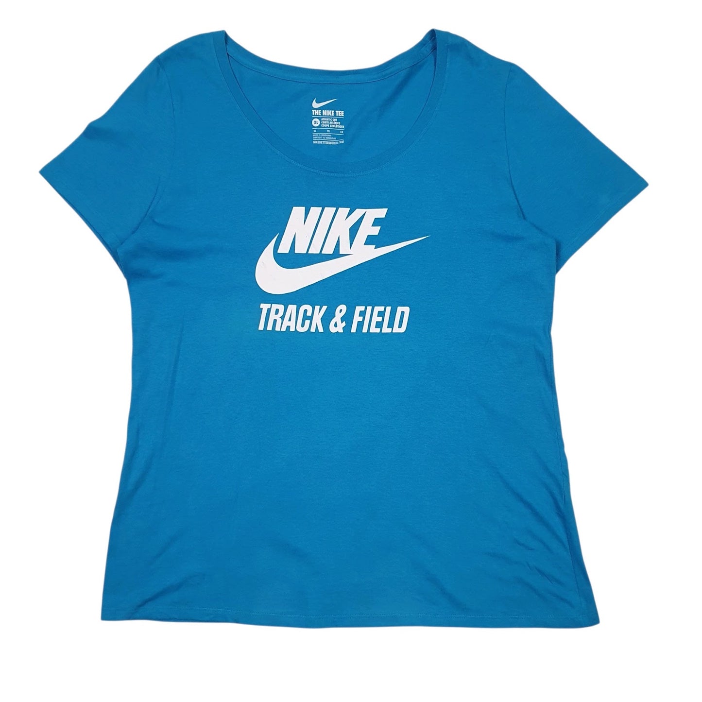 Womens Blue Nike Spellout Short Sleeve T Shirt