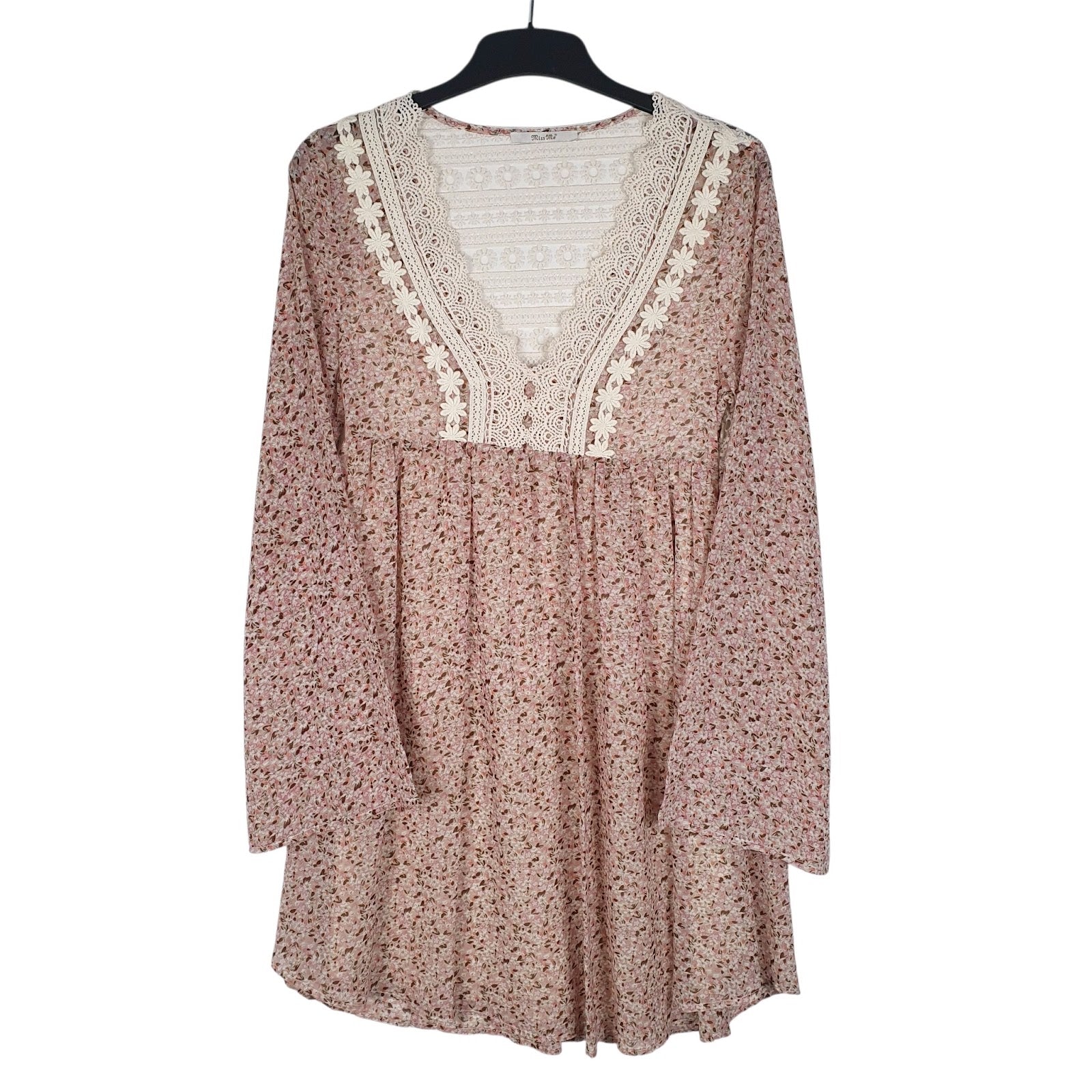 Womens Pink Miss me  Long Sleeve Dress