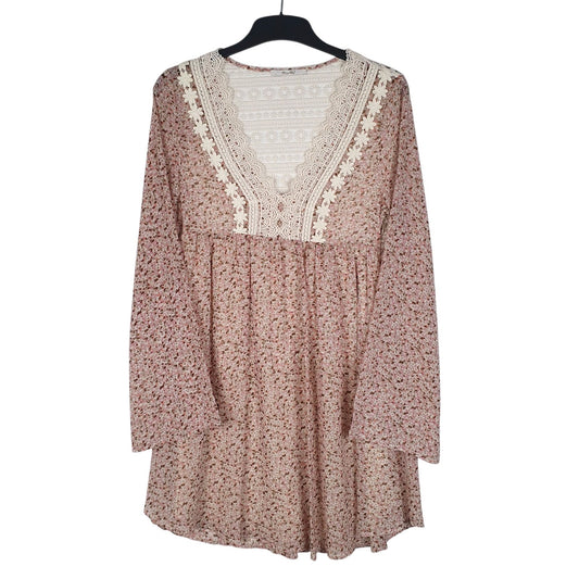 Womens Pink Miss me  Long Sleeve Dress