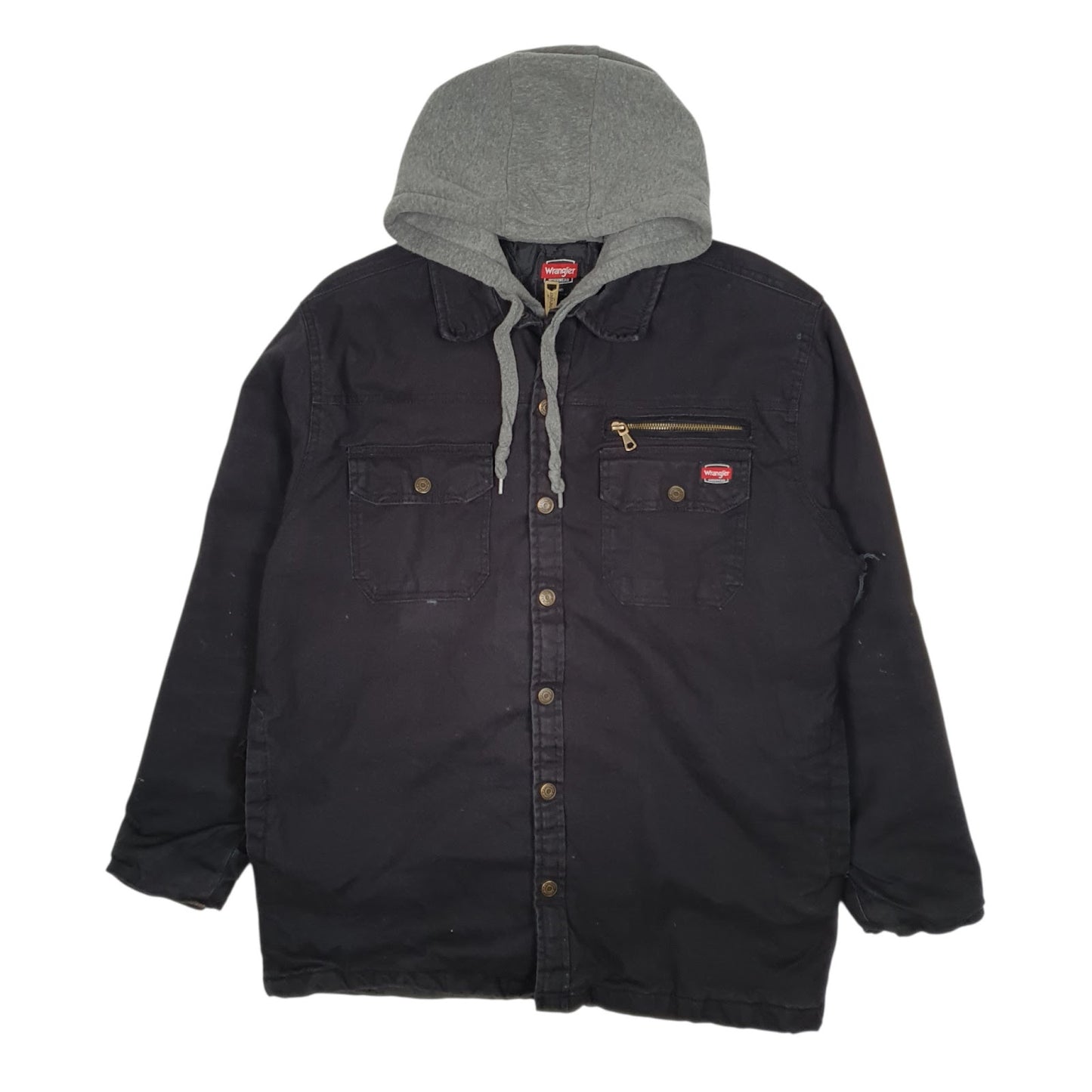 Mens Black Wrangler Hoodie Chore  Coat