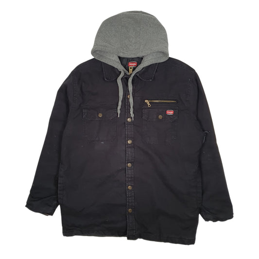 Mens Black Wrangler Hoodie Chore  Coat