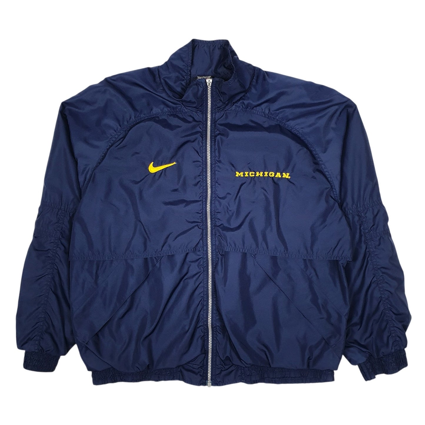 Mens Navy Nike Team Michigan Vintage 90s Hoodie Coat