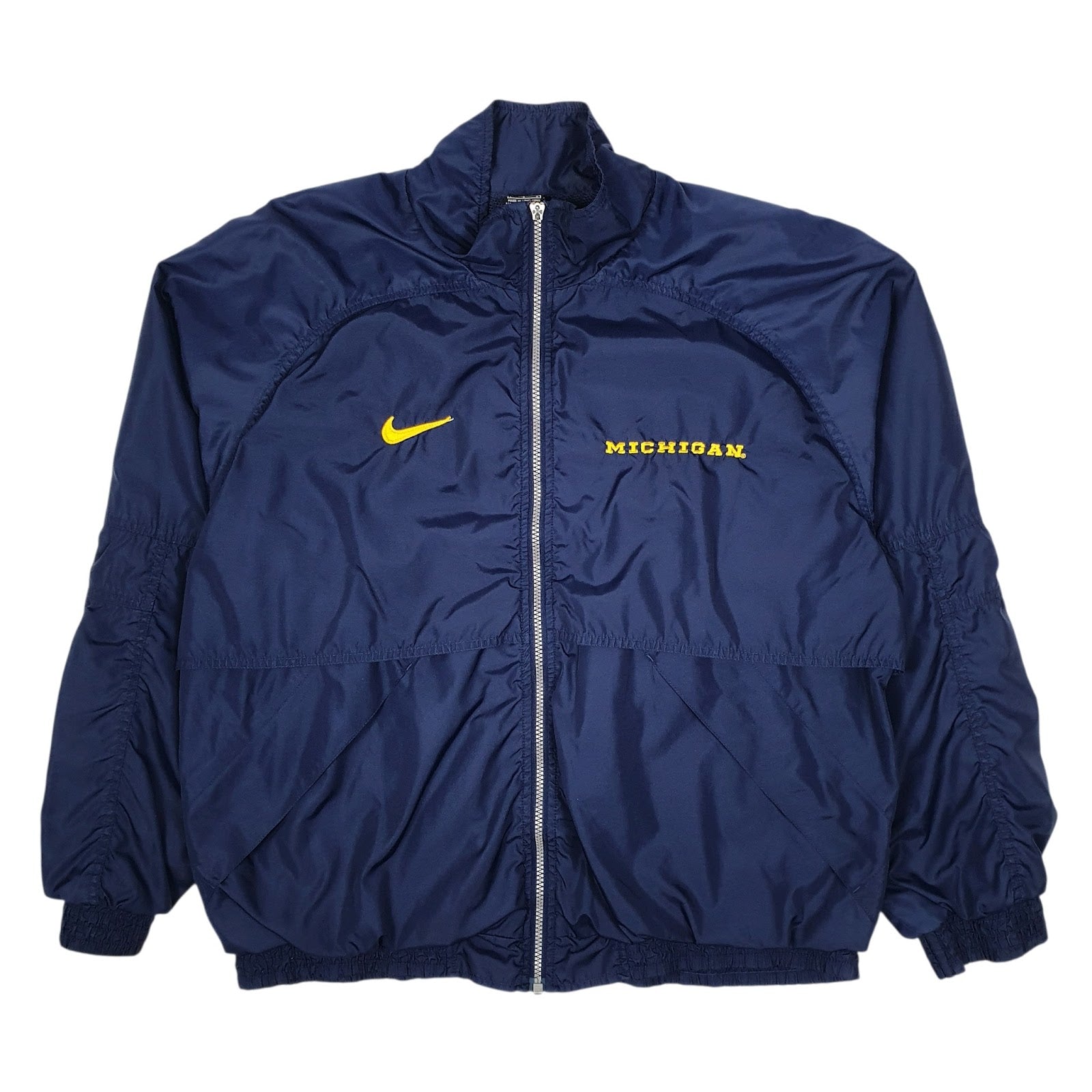Mens Navy Nike Team Michigan Vintage 90s Hoodie Coat