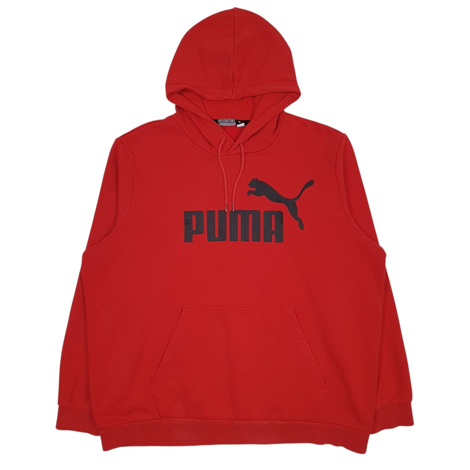Mens Red Puma Spellout Hoodie Jumper