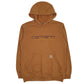 Mens Brown Carhartt Spellout Hoodie Jumper