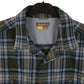 Mens Green Eddie Bauer Heavyweight Plaid Flannel  Shirt