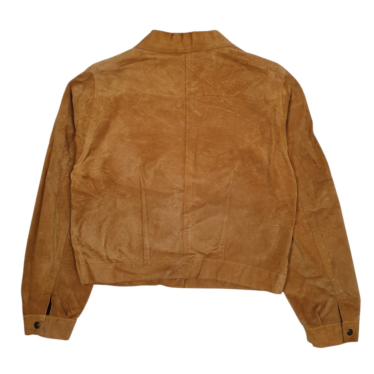 Womens Brown Conbipel Suede Shearling Trucker Bomber  Coat