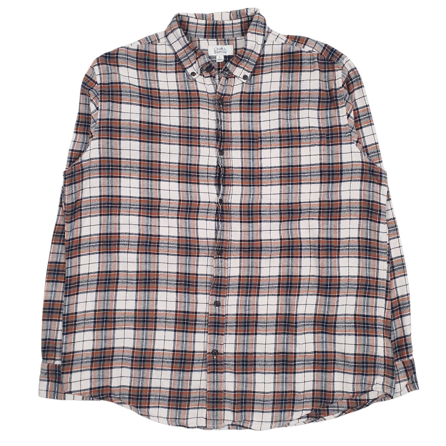 Mens Beige Croft & Barrow Flannel Long Sleeve Shirt