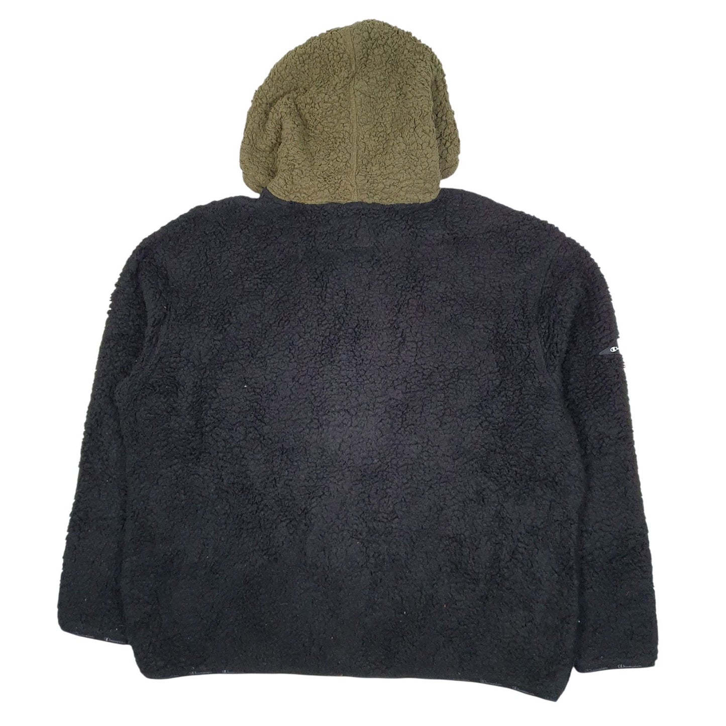 Mens Black Champion Sherpa Hoodie Jumper