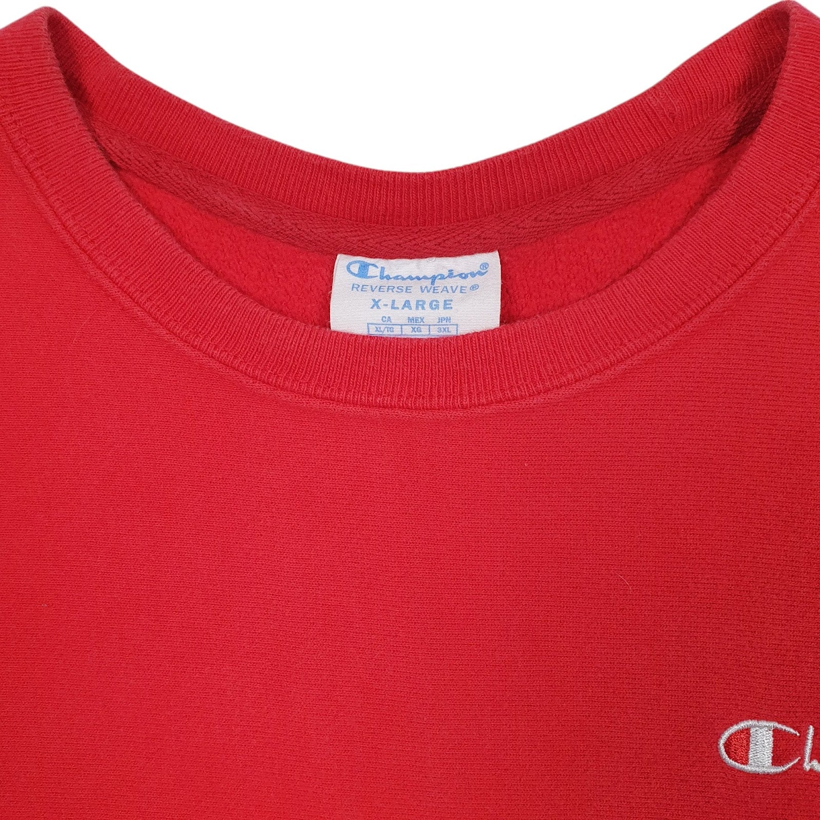 Womens Red Champion Reverse Weave Crewneck Jumper