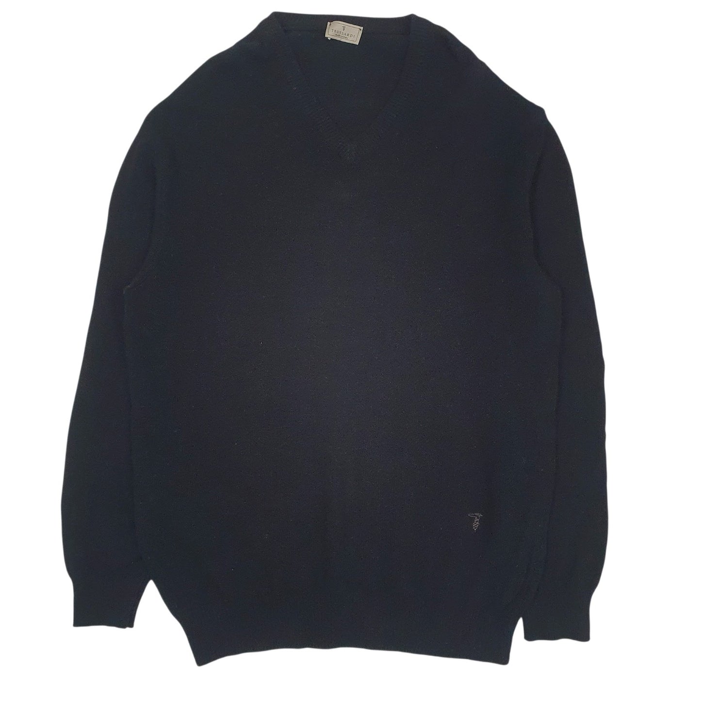Mens Black Trussardi Made In Italy V Neck Jumper