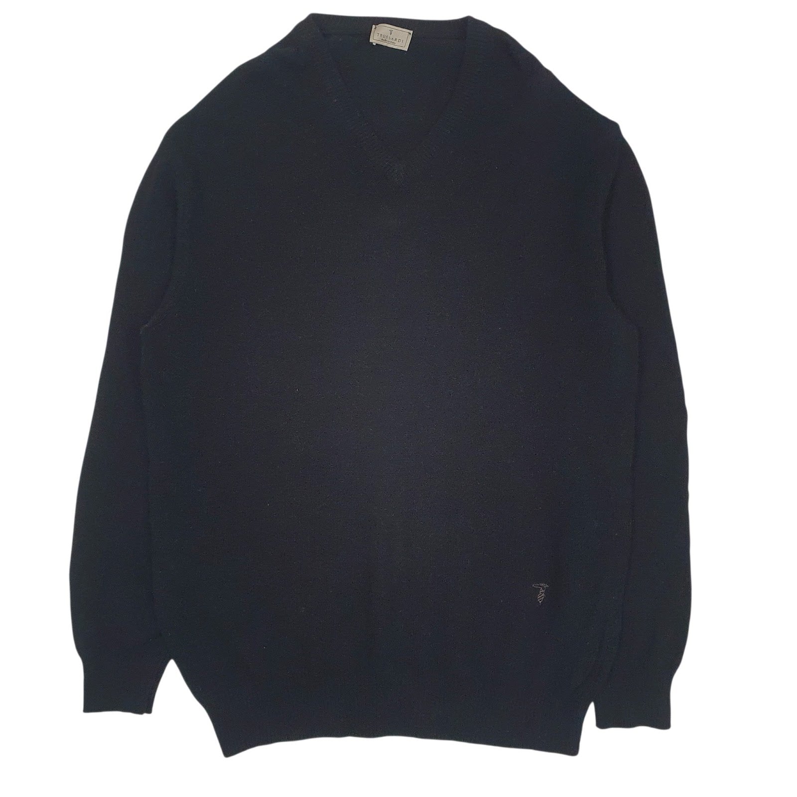 Mens Black Trussardi Made In Italy V Neck Jumper
