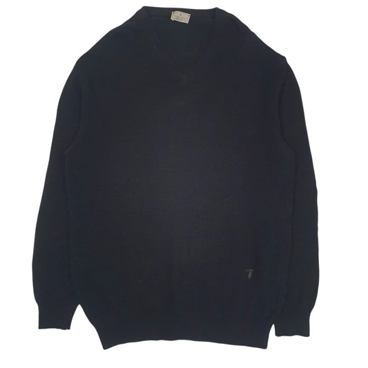 Mens Black Trussardi Made In Italy V Neck Jumper