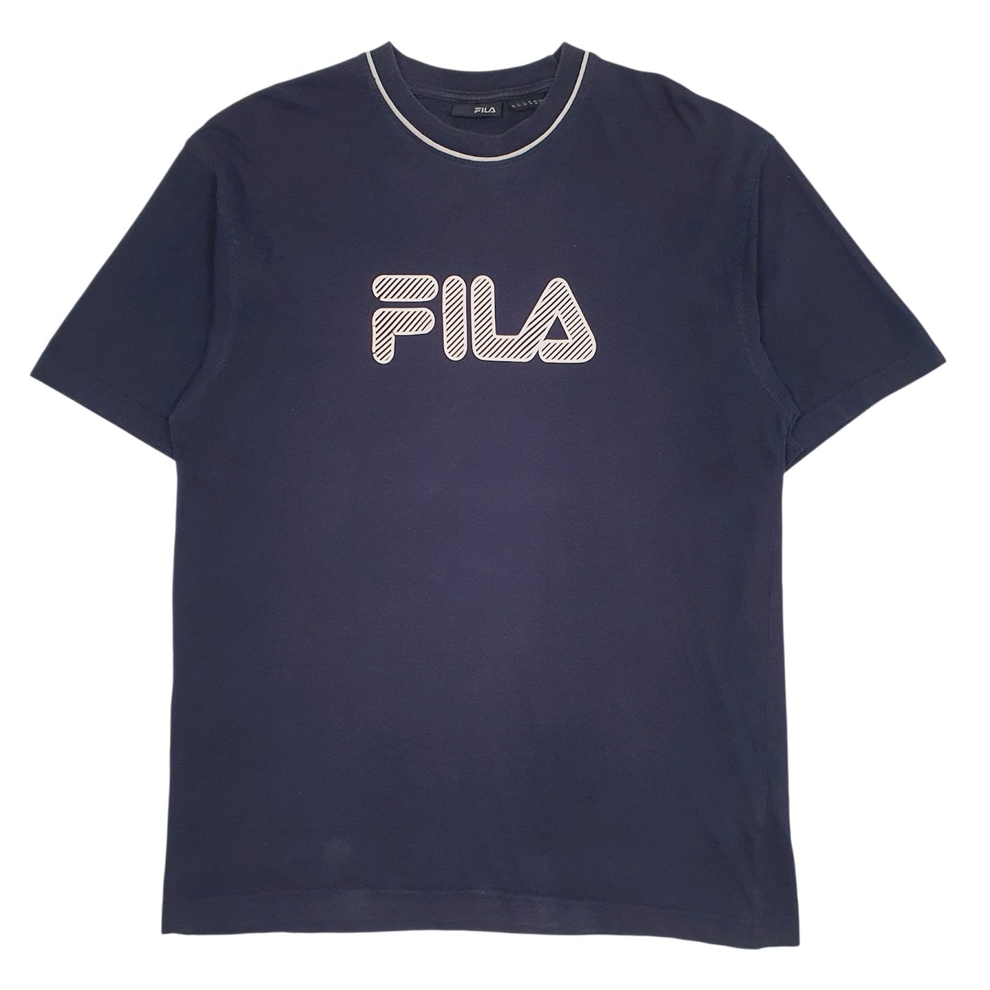 Mens Navy Fila Spellout Short Sleeve T Shirt