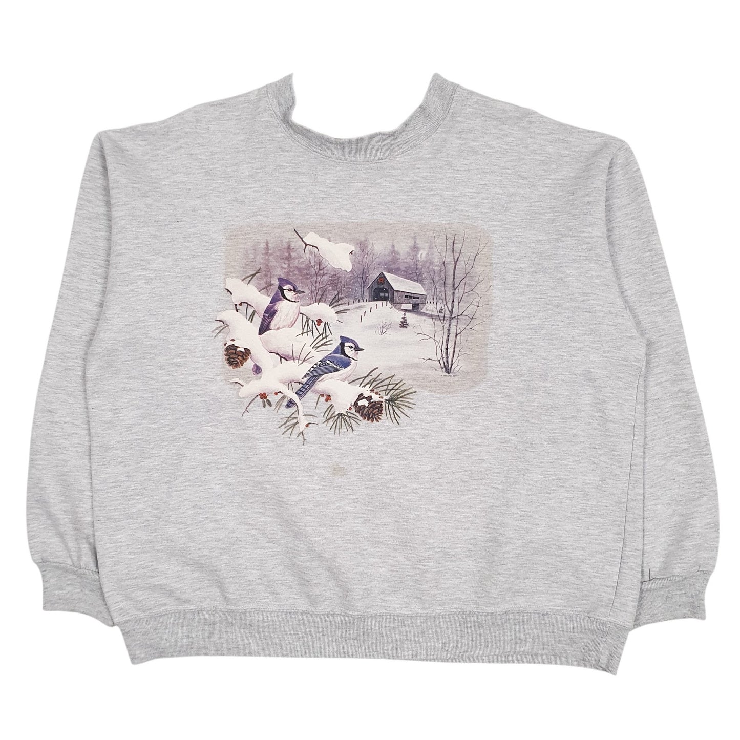 Mens Grey Unbranded Graphic Vintage 90s Crewneck Jumper