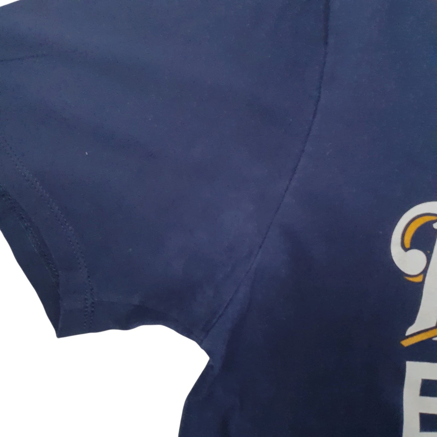 Mens Navy Nike MLB Milwaukee Brewers Baseball  T Shirt