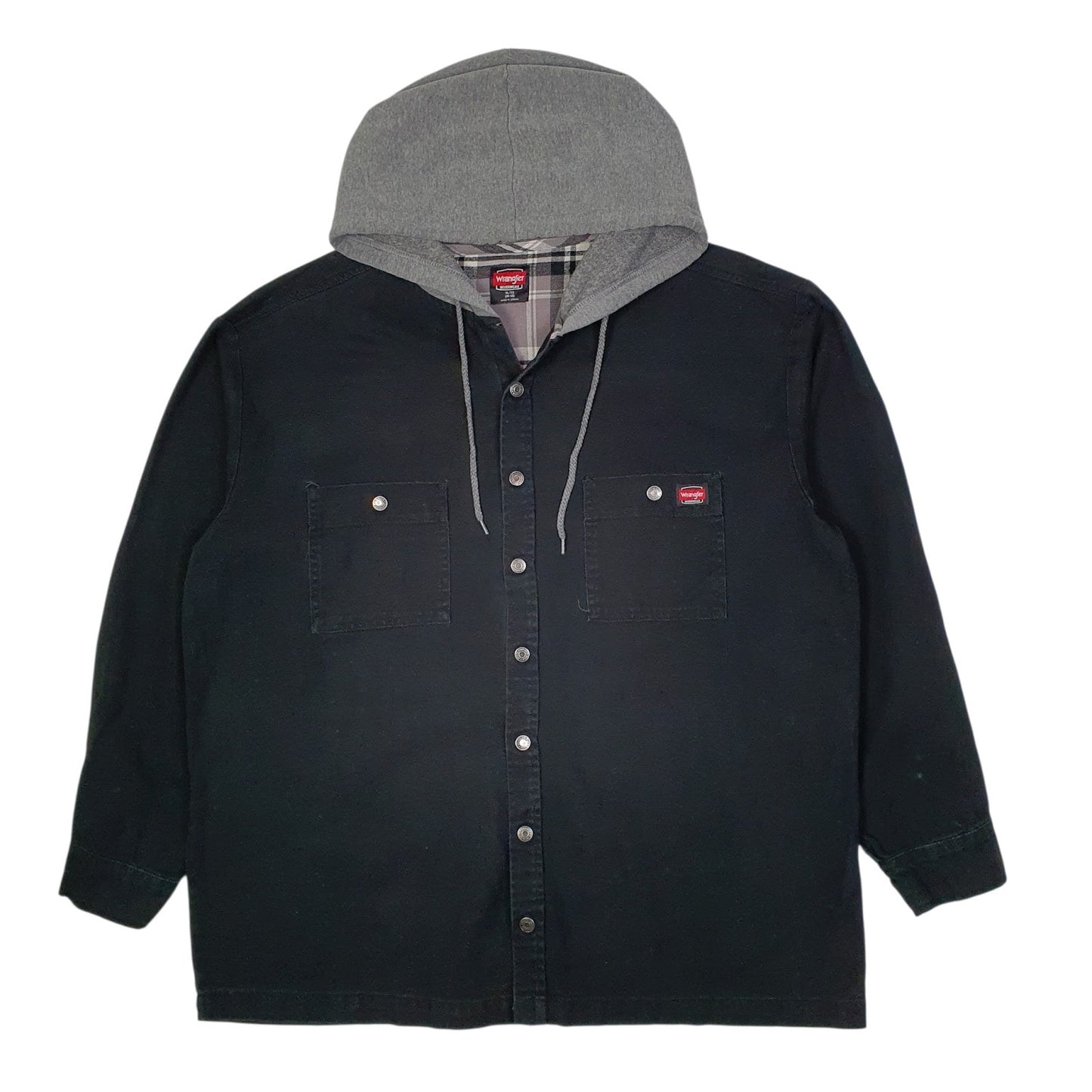 Mens Black Wrangler Hoodie Windbreaker Chore  Coat