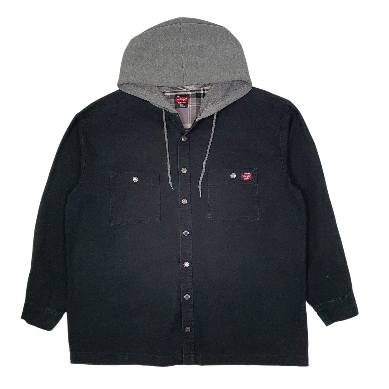 Mens Black Wrangler Hoodie Windbreaker Chore  Coat
