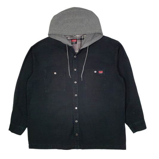 Mens Black Wrangler Hoodie Windbreaker Chore  Coat