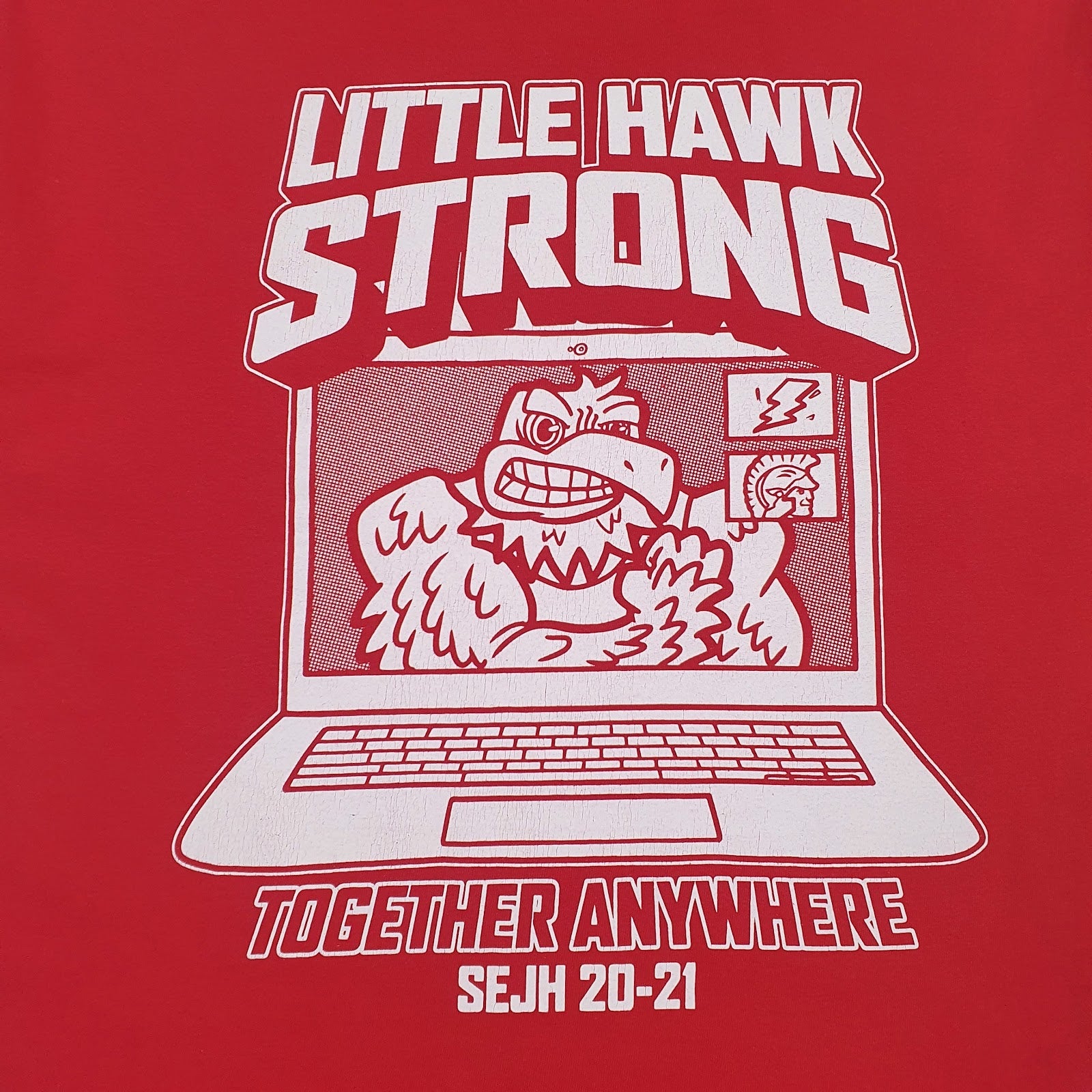 Mens Red Fruit Of The Loom Little Hawk Strong  T Shirt
