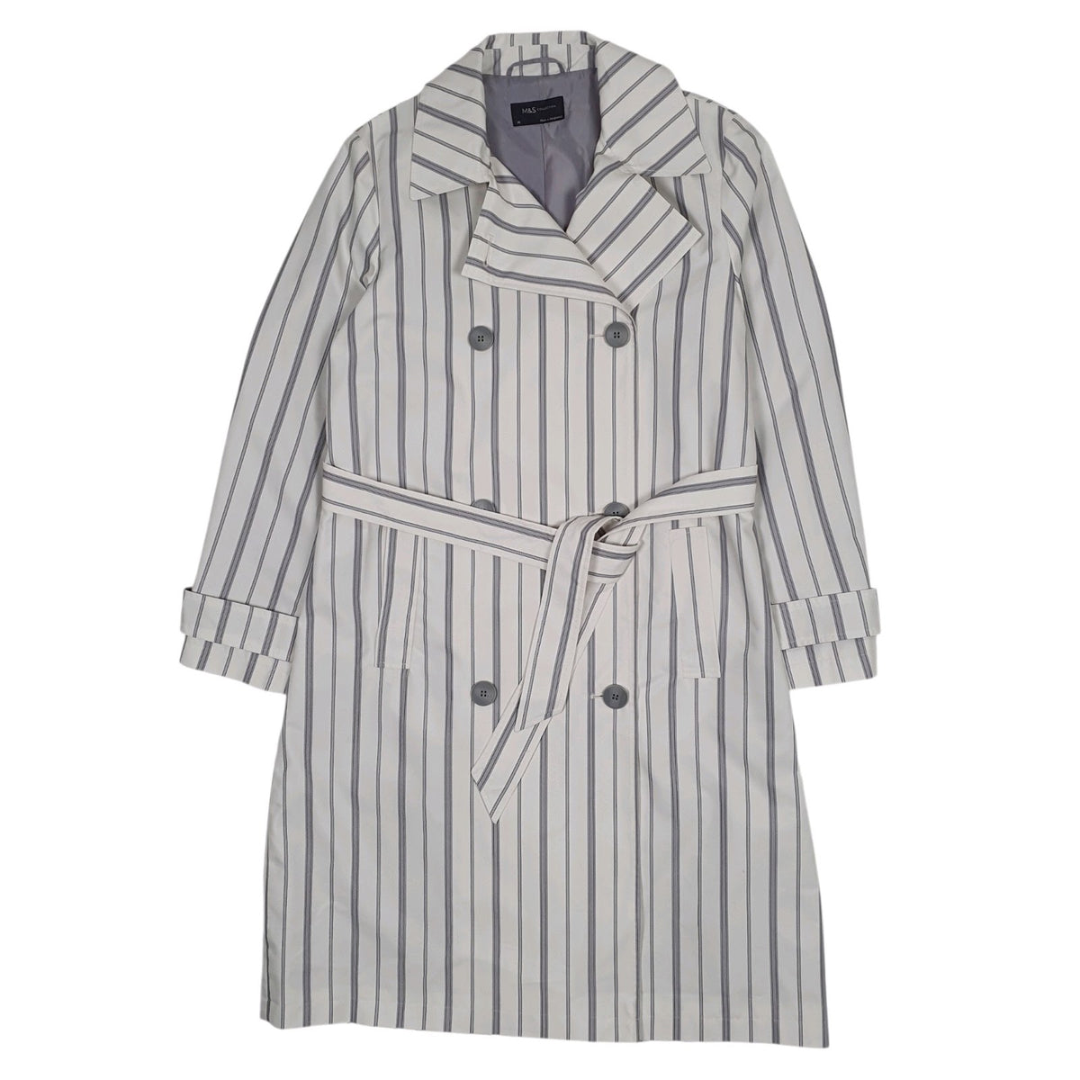 Womens White M&S Overcoat Longline  Coat