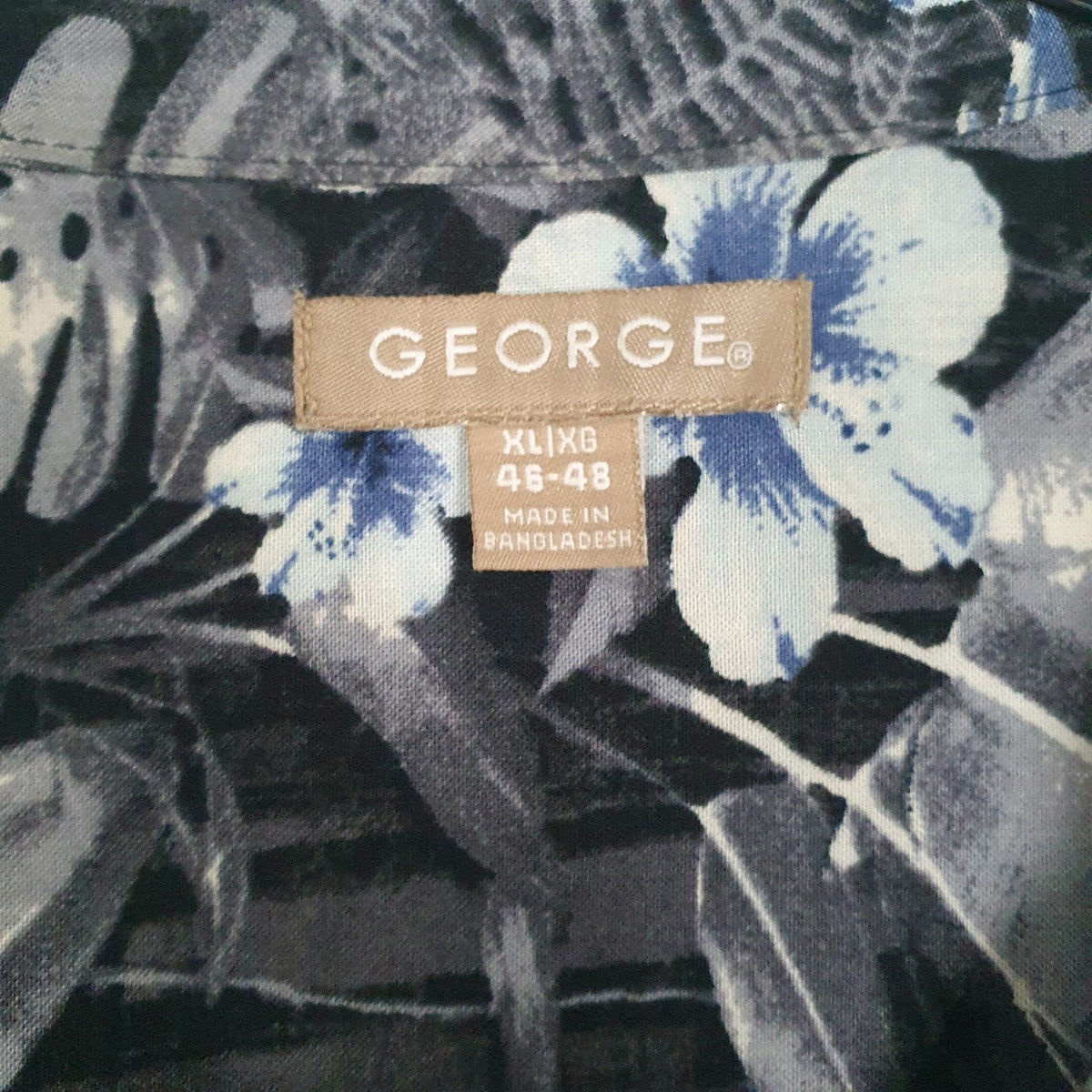 Mens Grey George Hawaiian Graphic  Shirt