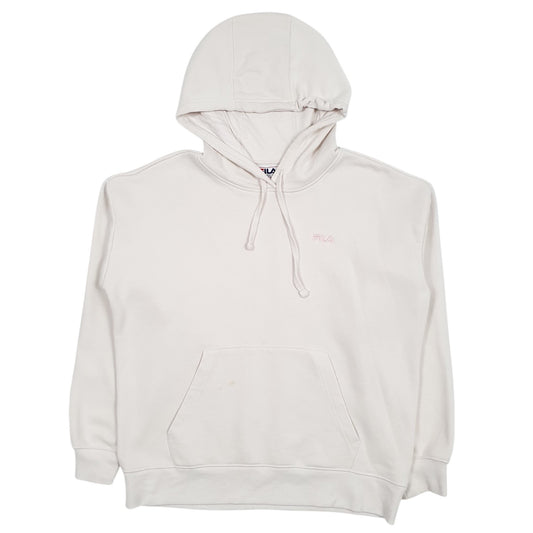 Mens Cream Fila  Hoodie Jumper