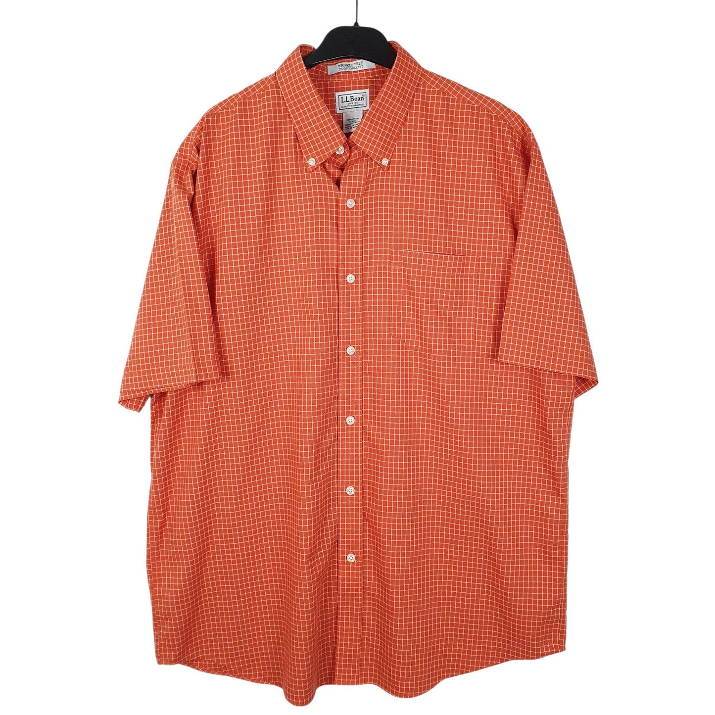 Mens Orange L.L.Bean  Short Sleeve Shirt