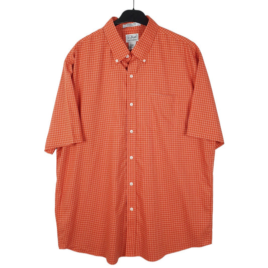 Mens Orange L.L.Bean  Short Sleeve Shirt