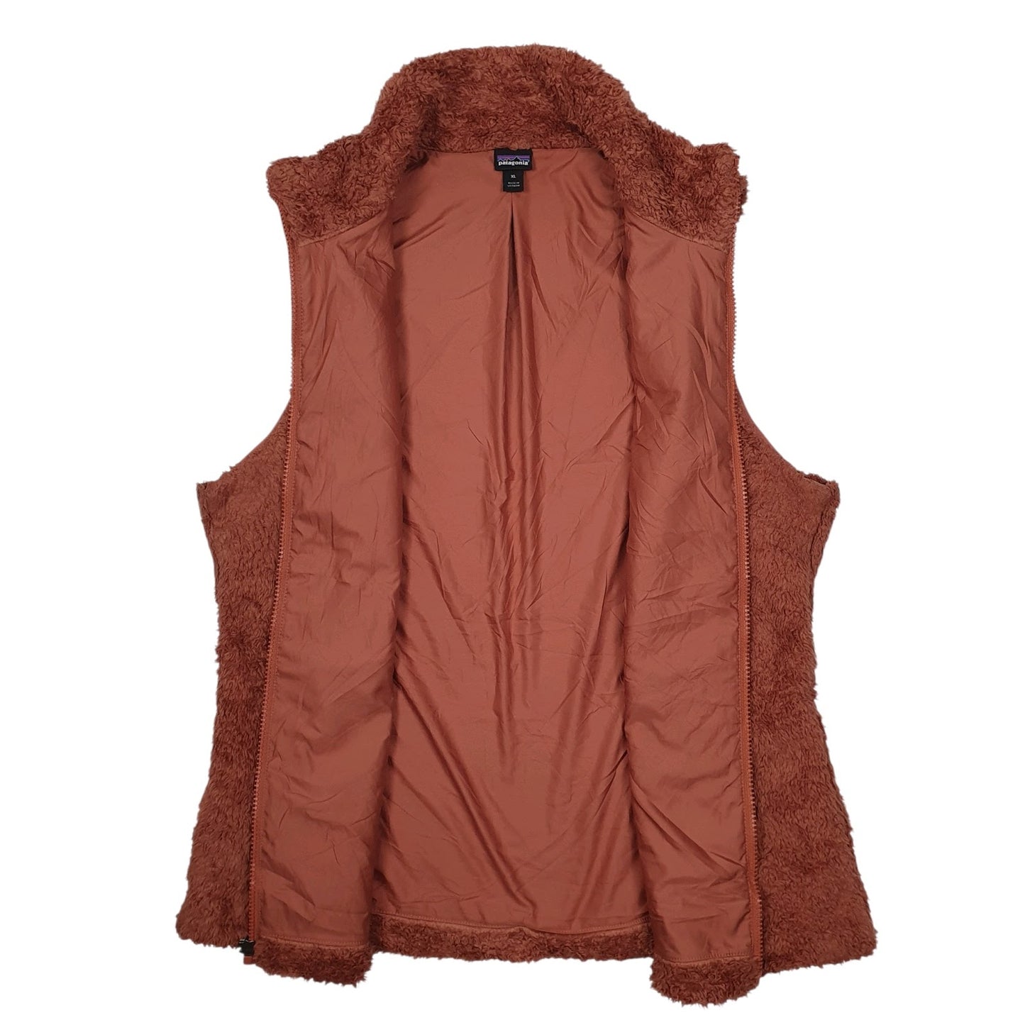 Womens Orange Patagonia Los Gatos Fluffy Vest Bodywarmer Gilet Jumper