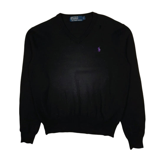 Womens Black Polo Ralph Lauren  V Neck Jumper