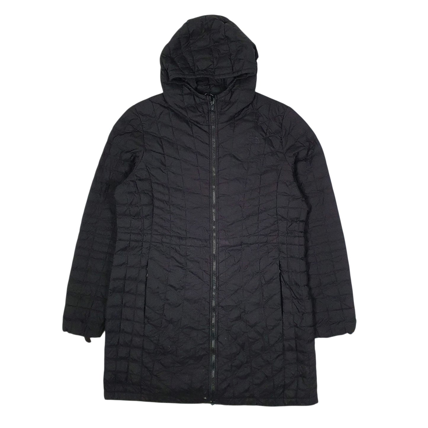 Womens Black The North Face Thermoball Longline Trench Crewneck Coat