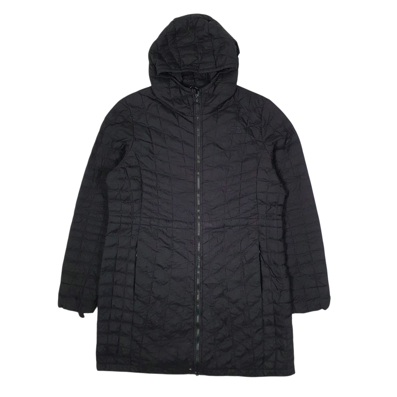 Womens Black The North Face Thermoball Longline Trench Crewneck Coat
