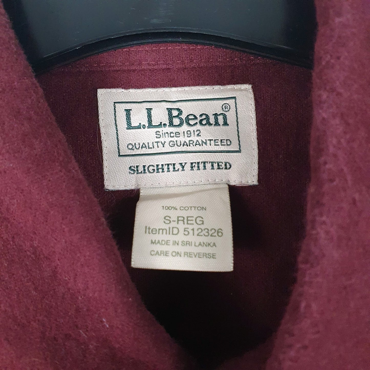 Mens Burgundy L.L.Bean Chamois  Shirt