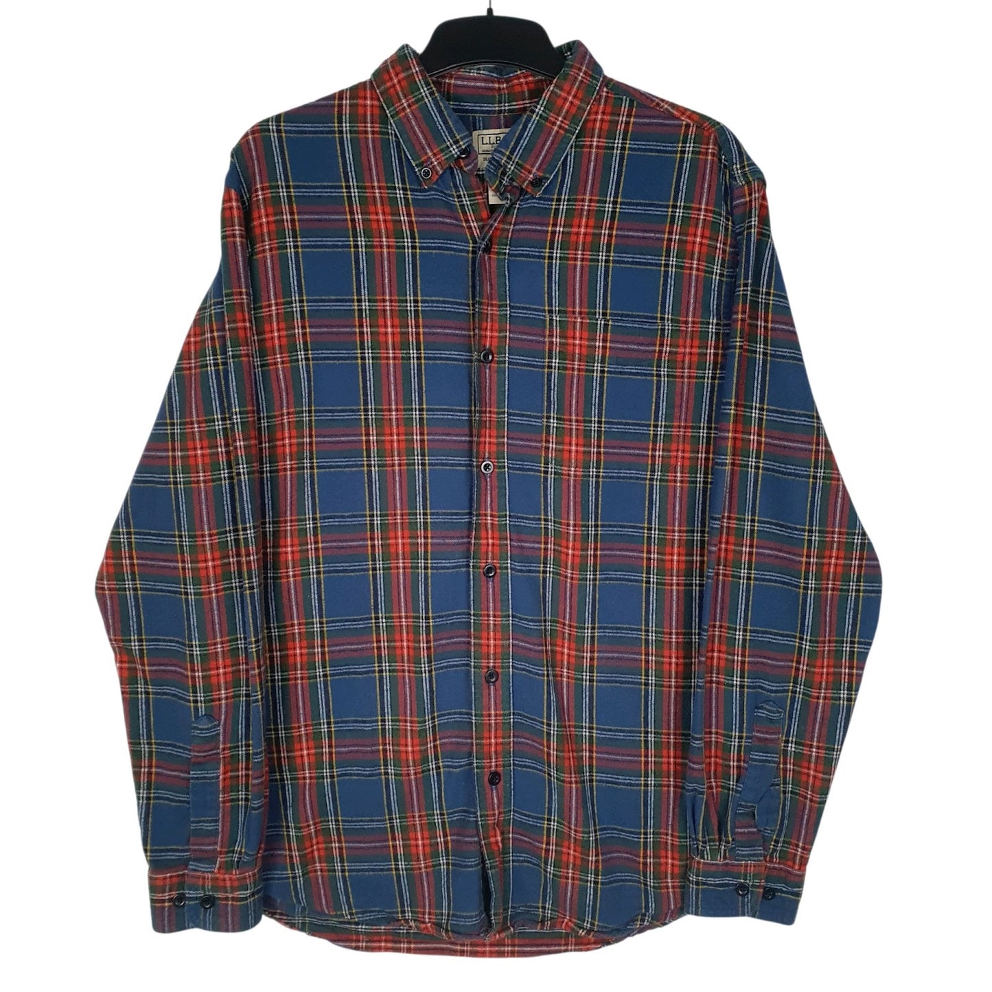 Mens Blue L.L.Bean Flannel Long Sleeve Shirt